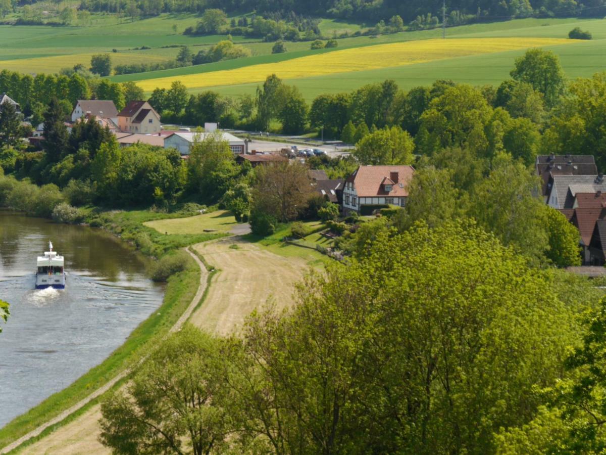 Ferienwohnung Weserblick Polle Bagian luar foto