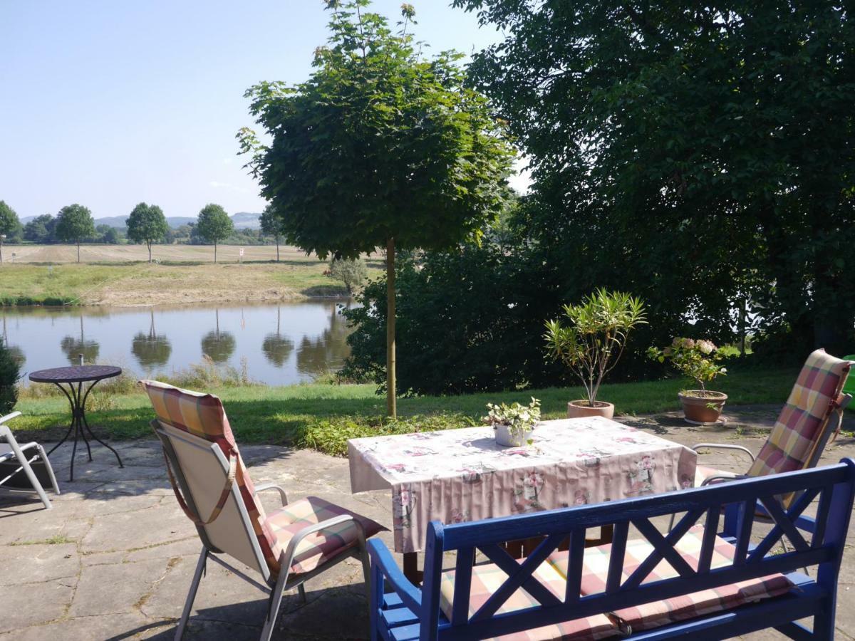 Ferienwohnung Weserblick Polle Bagian luar foto